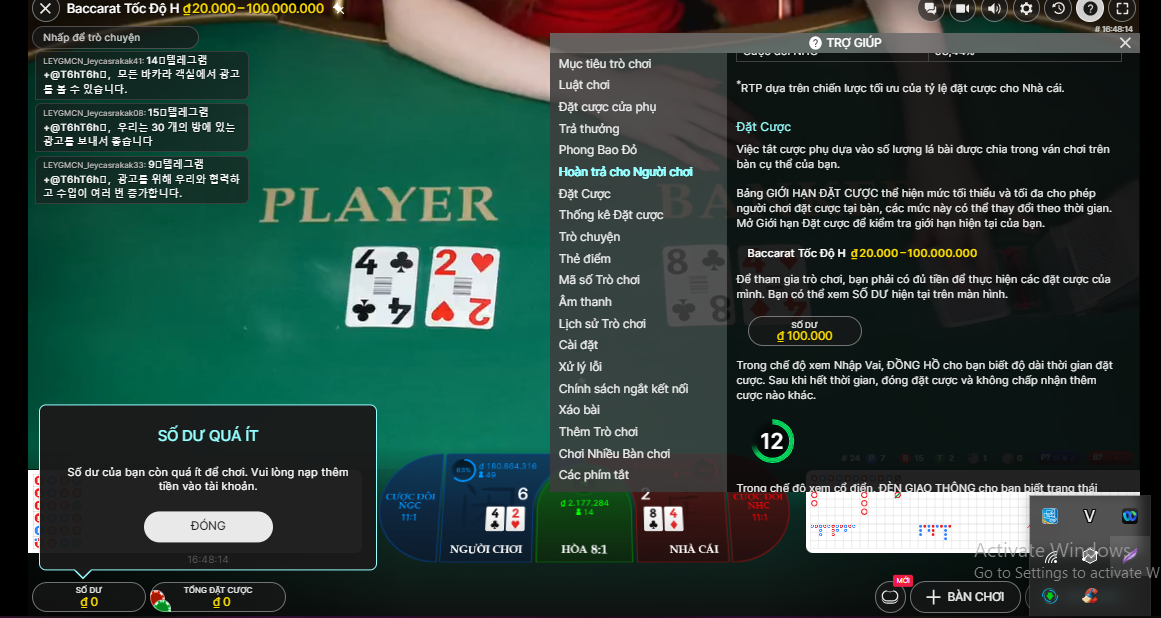 Hướng dẫn chơi live casino Baccarat Win79 cho newbie 