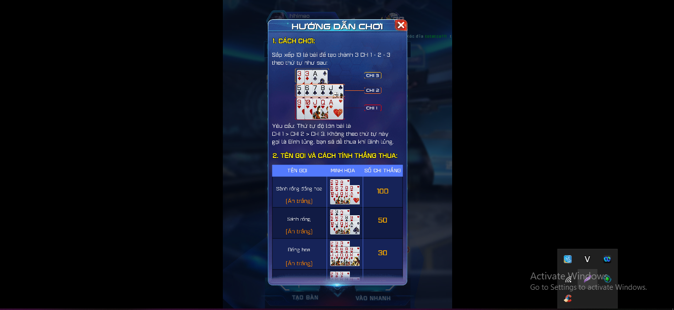 Game bài mậu binh trên Win79 