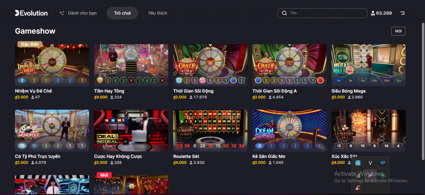 Top sản phẩm game hot tại sảnh live casino Win79