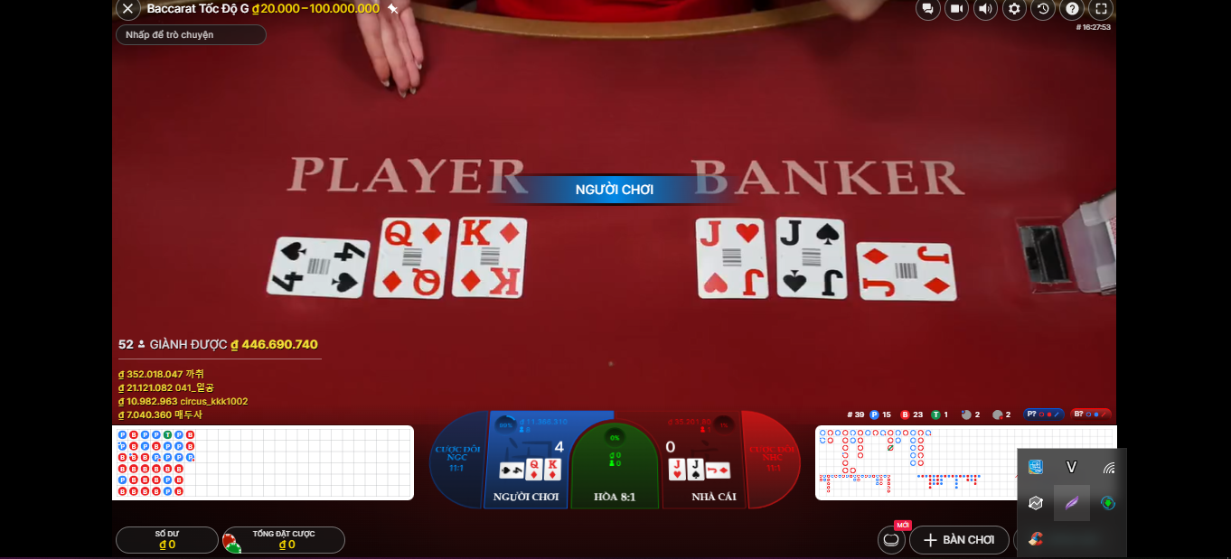 Hướng dẫn chơi chiến thuật 1-3-2-4 Baccarat tại Win79