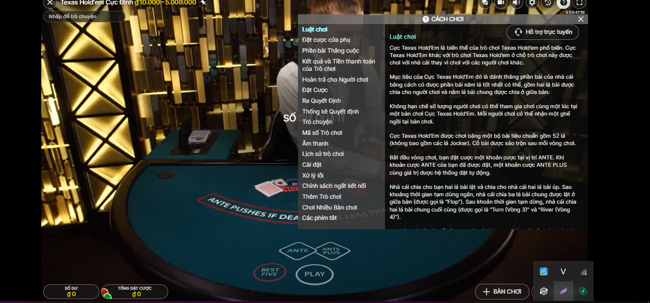 Hành động khi tham gia poker Texas Hold’em tại Win79