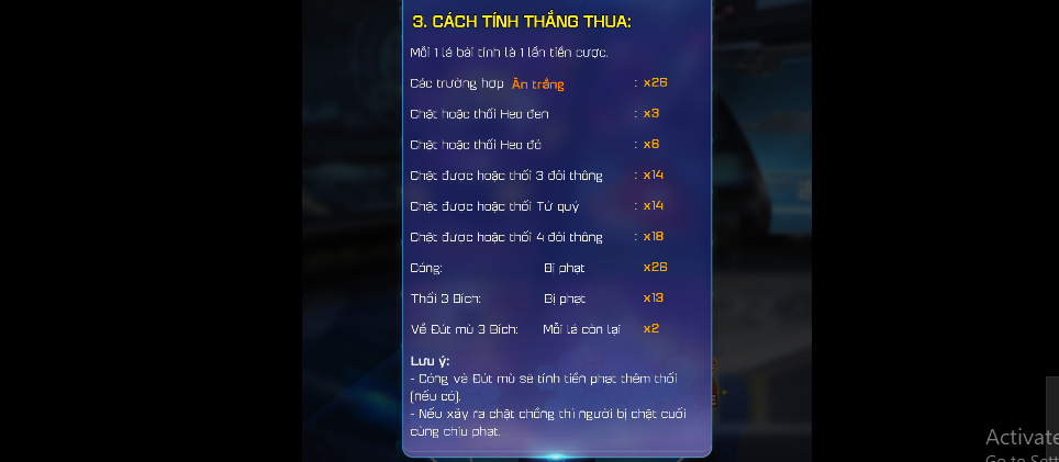 Cách tính thắng thua trong game bài tiến lên đếm lá Win79